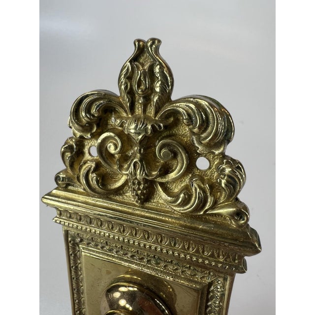 Metal Doorknob Back Plate Entry Antique Victorian / Edwardian Cast Bronze Altena For Sale - Image 7 of 18