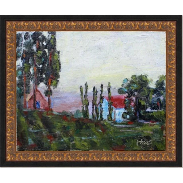 Wood Modern Impressionist Oil Painting Original by Haas For Sale - Image 7 of 10