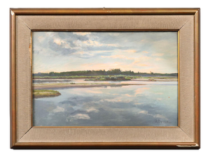 Anna Bocca, Landscape, Oil on Board, Framed