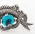 Art Deco Los Castillo 925 Silver Glass Aquatic Motif Pin For Sale - Image 3 of 9