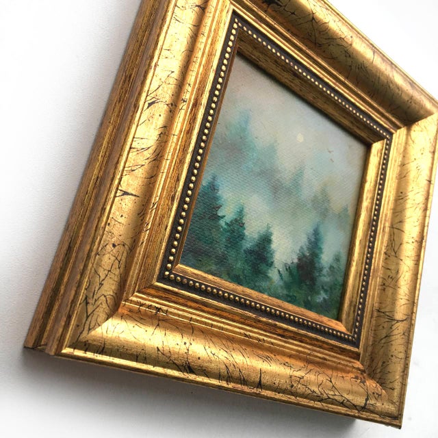 Textile Contemporary Realism Framed Forest Painting Original Landscape by Valeriya Serova For Sale - Image 7 of 9