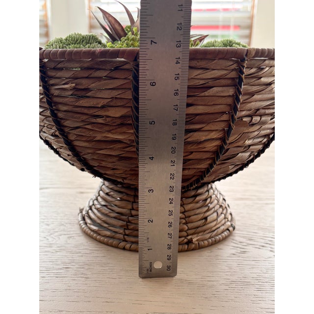 Vintage 21” Woven Basket Collection 2pc For Sale - Image 4 of 12