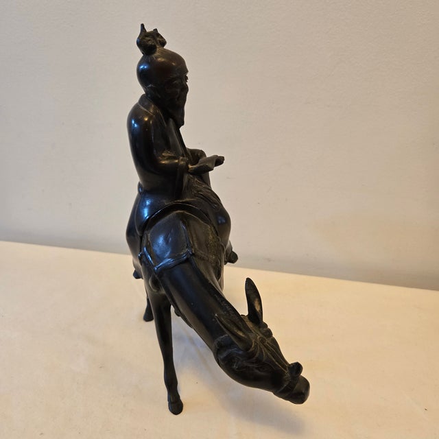 Antique Japanese Bronze Scholar on Horse Incense Burner Dated 1800 AD with Original Bill of Sale from Yamanaka & Co LTD...