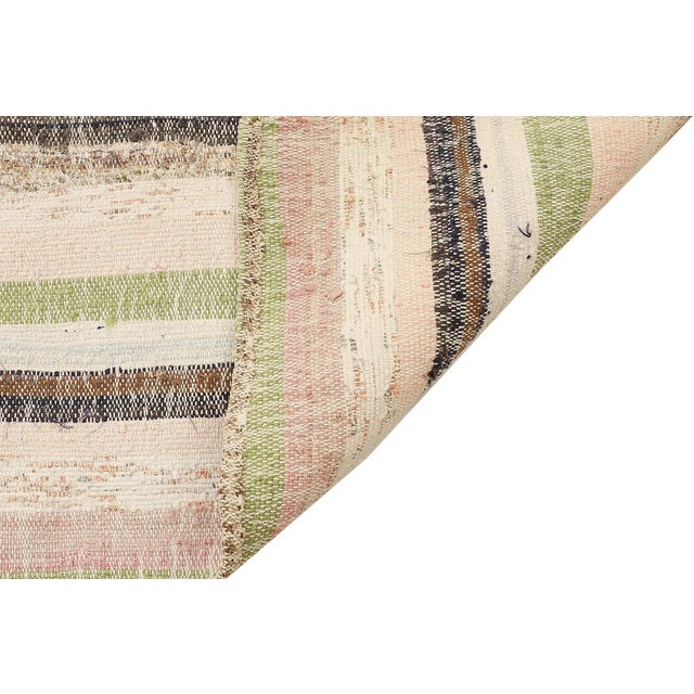 Mid 20th Century Mid 20th Century Vintage Striped Turkish Kilim Rug For Sale - Image 5 of 7