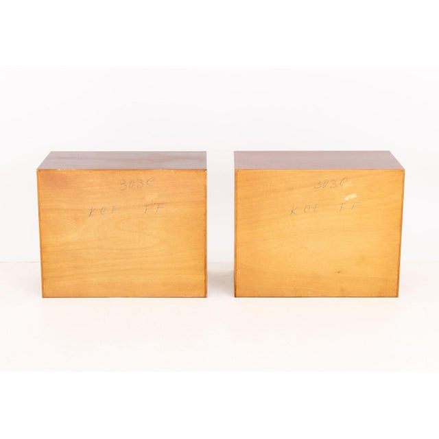 Pair of Modern Cherry-Stained Wood Chests of Drawers For Sale - Image 9 of 9