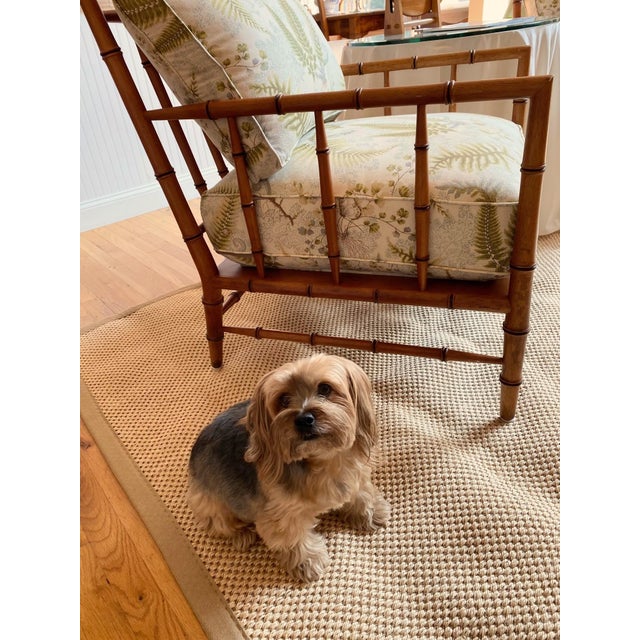 2000 - 2009 Chinoiserie Style Bamboo Lounge Chairs by Bernhardt, a Pair For Sale - Image 5 of 18