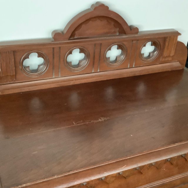 Victorian Late 19th Century East Lake Victorian Washstand 2 Piece Set With Wall Shelf For Sale - Image 3 of 17