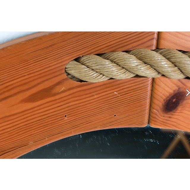 Sven Larsson Pine Nautical Wall Mirror 1970s For Sale - Image 9 of 9