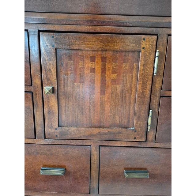 2000 - 2009 Mission Revival Dresser & Mirror Set For Sale - Image 5 of 13