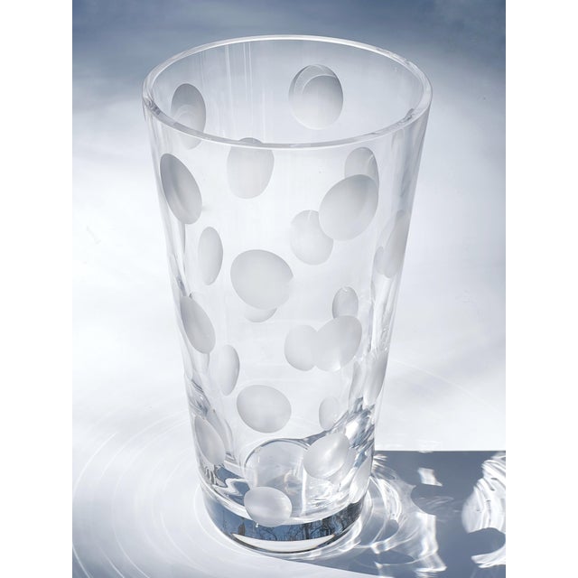 Large Swedish Art Crystal Vase by Artist Anne Nilsson for