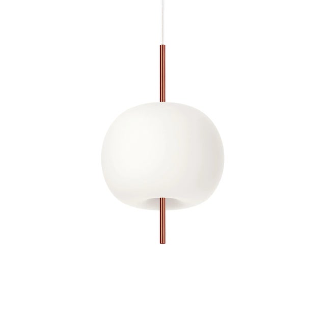 Small 'Kushi' Opaline Glass and Brass Suspension Lamp for Kdln For Sale - Image 10 of 13