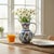 Turkish Handmade Ceramic Pitcher Vase (20cm) Classic Red Carnation and Blue Tulip For Sale - Image 3 of 12