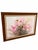 A softly luminous floral painting featuring pink, peach, and ivory blossoms surrounded by flowing sage-gray foliage. Two...