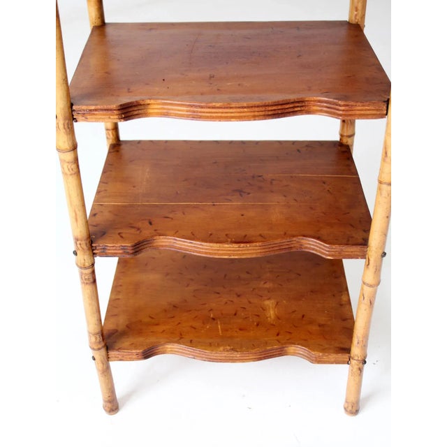 Brown Antique Bamboo Etagere Shelf Stand For Sale - Image 8 of 13
