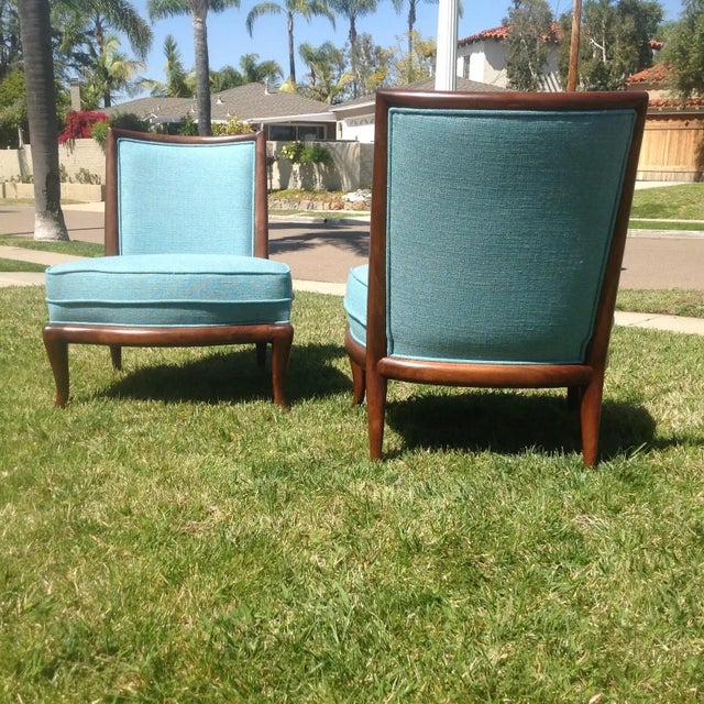 1980s Mid-Century Style Slipper Lounge Chairs - A Pair For Sale - Image 5 of 6
