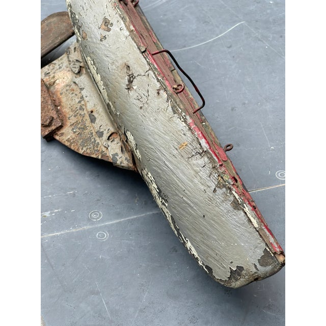1920s Authentic Antique Rustic Model Sailboat Good Quality Hand Made. Actual Pond Boat 1920 Nautical Decor For Sale - Image 5 of 11