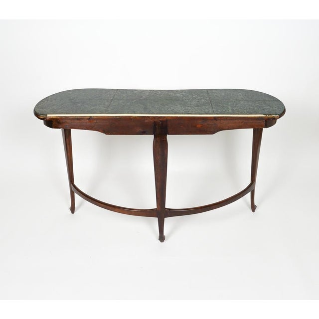 Wall Console Table in Brass and Green Marble by Guglielmo Ulrich, 1940s For Sale - Image 14 of 15