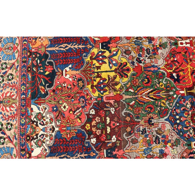 Textile Antique Persian Bakhtiari Rug With Garden Design 7' X 11'6 For Sale - Image 7 of 12