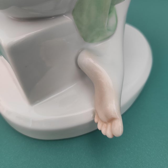 Handpainted Figure of Seated Nude Woman Combing Hair by Lux Elek for Herend, 1960s For Sale - Image 8 of 10