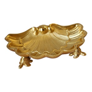Sherle Wagner Shell W/ Turtle Feet Gilded Soap/Trinket Dish