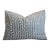 Designer Blue Chevron Velvet Feather/Down Pillow For Sale