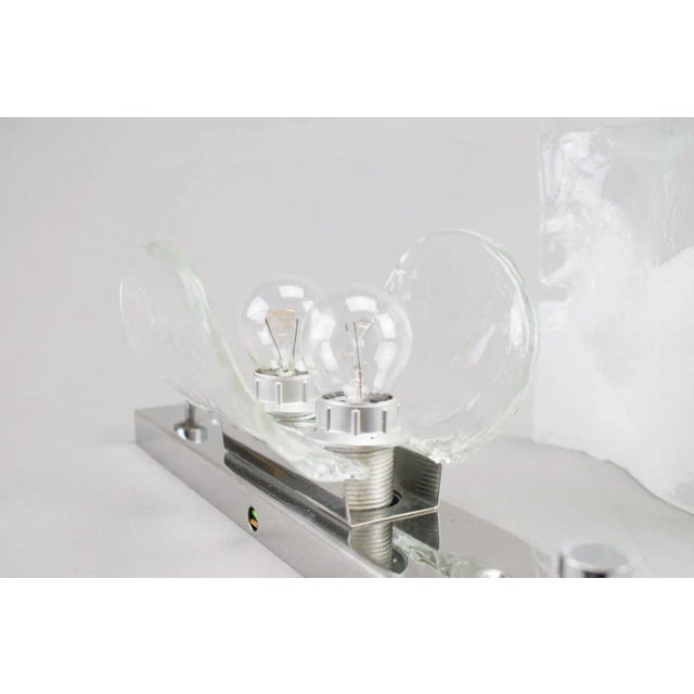 Silver Large Murano Glass Sconce from Vetri Murano, 1960s For Sale - Image 8 of 12