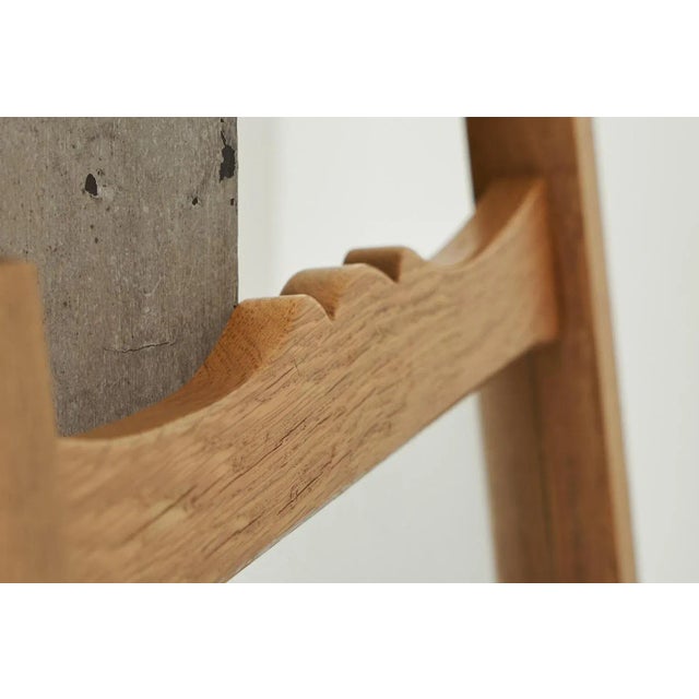 1960s Wall Mirror in Oak in the style of Guillerme Et Chambron by Meubelfabriek Oisterwijk, 1970s For Sale - Image 5 of 9