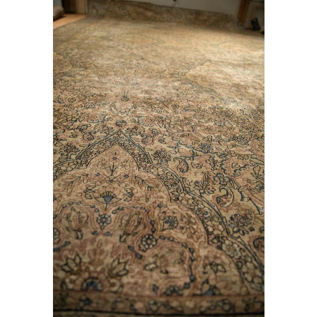 Ivory Vintage Tea Washed Kerman Carpet - 10'11" x 19'1" For Sale - Image 8 of 17