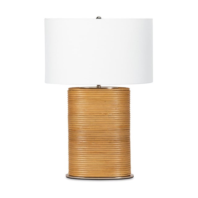 Wood Resort Bamboo Wrapped Bedside Table Lamp For Sale - Image 7 of 7