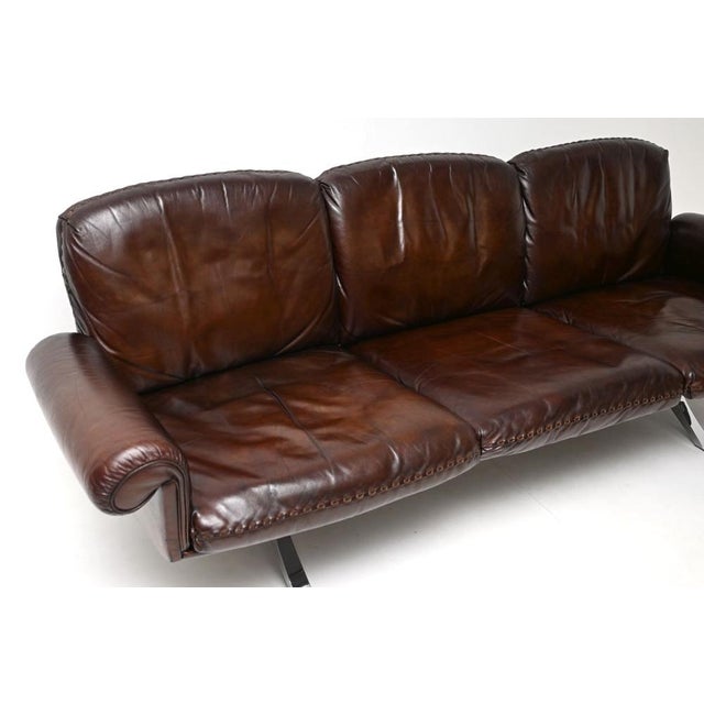 Metal Vintage DS-31 Leather Sofa from de Sede, 1960 For Sale - Image 7 of 11