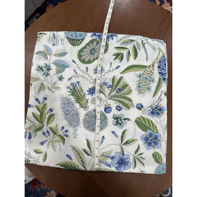 French Country Schumacher Roca Redonda 20x20 Decorative Pillow Cover in Blue and Ivory For Sale - Image 3 of 4