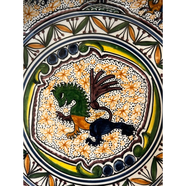 Orange Coimbra Ceramic - Hand Painted Portuguese Fruit Basket 1 For Sale - Image 8 of 11