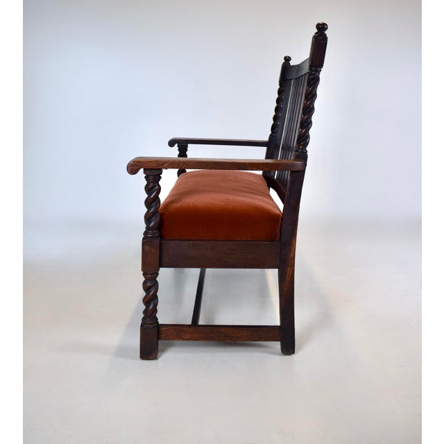 Stickley Brothers Mission Oak Bench Settee Slat Back Barley Twist Legs For Sale In Philadelphia - Image 6 of 11