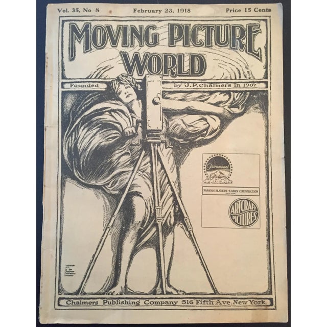 Art Deco 1918 Moving Picture World, Vintage Movie Magazine For Sale - Image 3 of 7