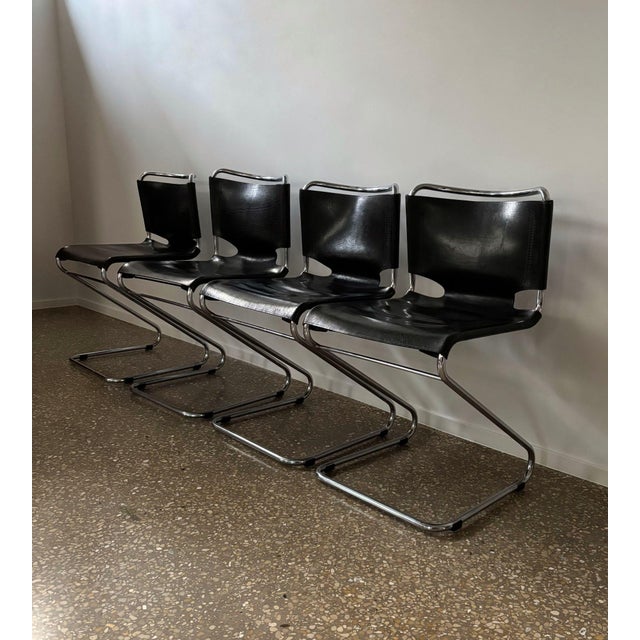 Steiner Biscia Dining Chairs by Pascal Mourgue for Steiner, France, 1960s, Set of 4 For Sale - Image 4 of 11