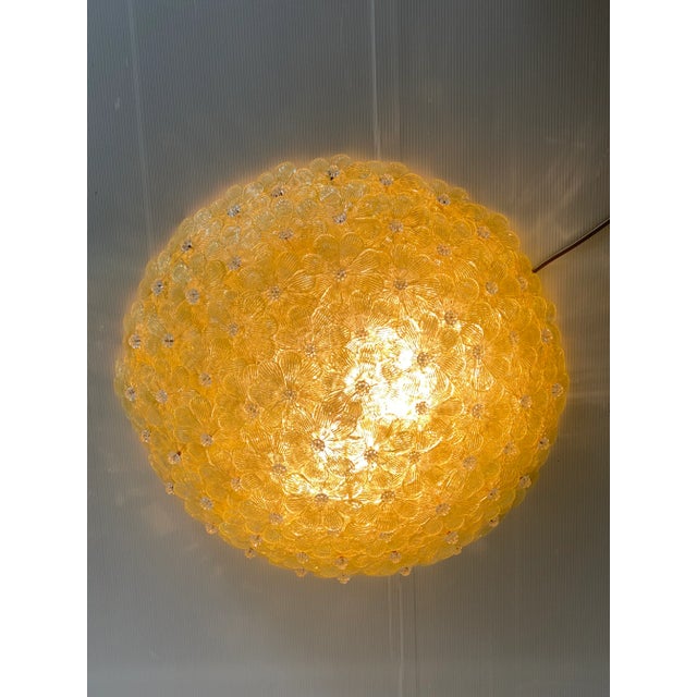 Gold Early 21st Century Gold-Flowers Murano Glass Flush Mount For Sale - Image 8 of 13