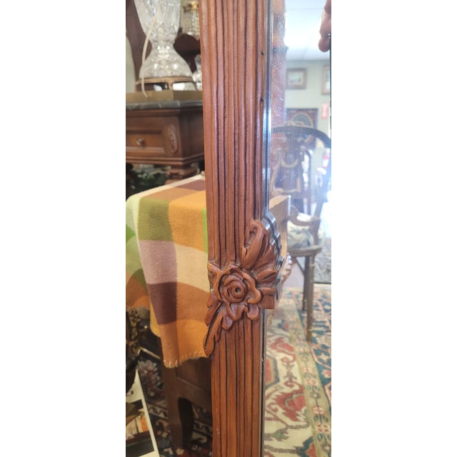 Large 1940s Mahogany Carved Mantel Mirror For Sale In Philadelphia - Image 6 of 13