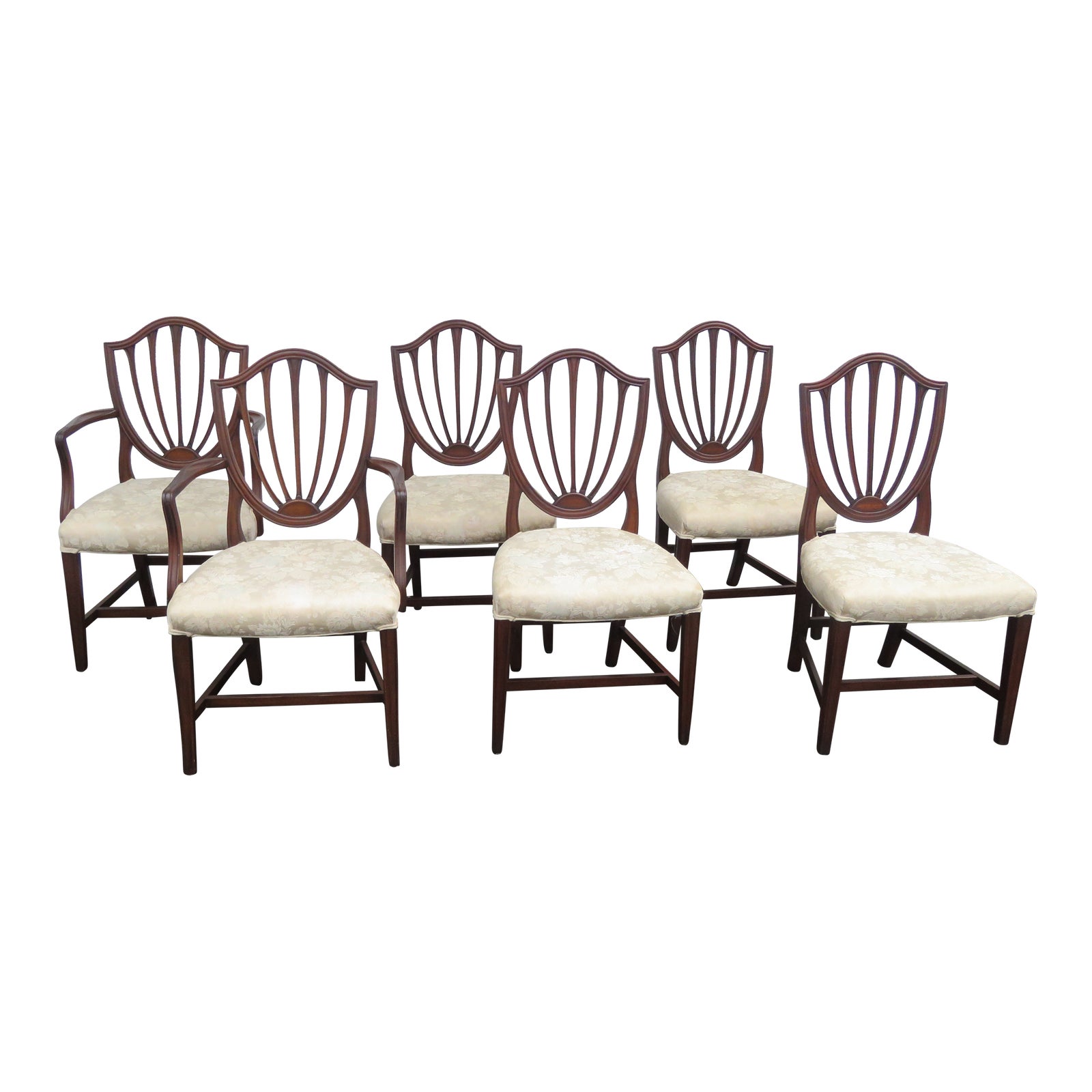 Duncan Phyfe Shield Back Mahogany Dining Chairs Set of Six Chairish