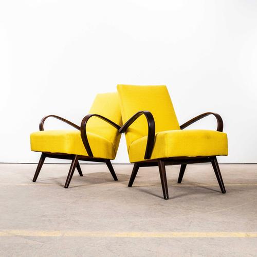 Vintage Lounge Chair in Mustard by Jaroslav Smidek, 1950s For Sale - Image 9 of 9