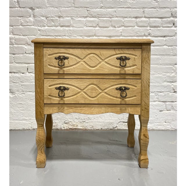 Mid Century Modern Oak Entryway / Hall Cabinet + Mirror Set Attributed to Henning Kjaernulf For Sale In New York - Image 6 of 13