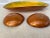 Yellow Enameled Copper Dishes- Set of Three For Sale - Image 4 of 12
