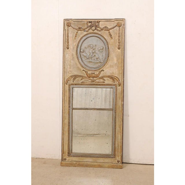 Taupe 18th Century French Petit Enfant Trumeau Mirror For Sale - Image 8 of 9