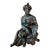 Antique Ansonia Figural Clock Top Seated Woman With Lyre Cast Metal Statue For Sale
