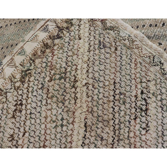 Vintage Turkish Embroidered Flat-Weave Rug With Geometric Design 7'4 X 10'6 For Sale - Image 15 of 15