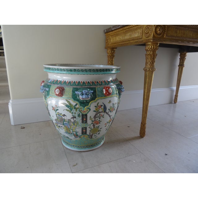 Chinese Antique Chinese Fish Bowl Planter - Jardiniere For Sale - Image 3 of 9