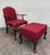This is a gorgeous classic vintage Ethan Allen Queen Anne Wingback lounge chair with matching ottoman, crafted in North...