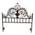 Queen Size Wrought Iron Botanical Scrollwork Headboard For Sale