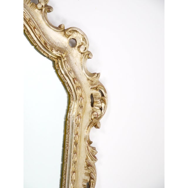 Wood Mid-20th Century Italian Rococo Style Carved Giltwood Wall Mirror For Sale - Image 7 of 12