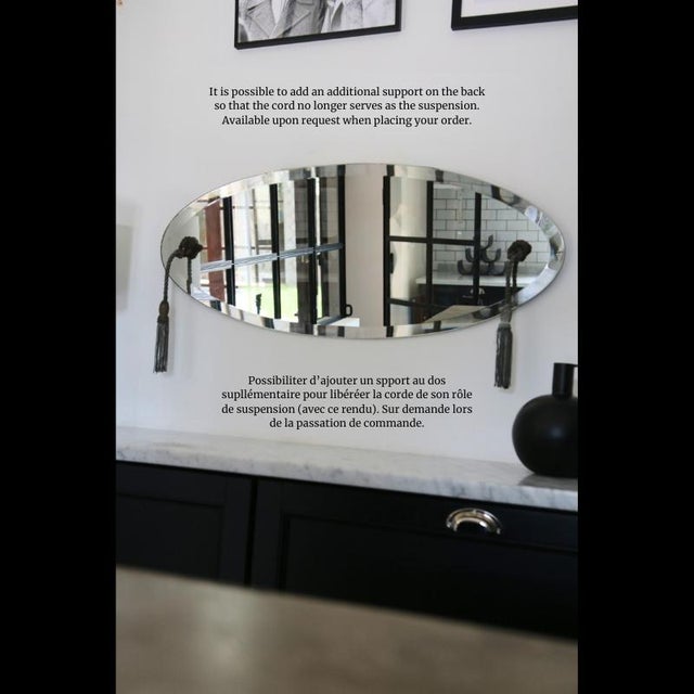 Silver Art Deco Style Rope-Edged Beveled Mirror, 1950s For Sale - Image 8 of 9