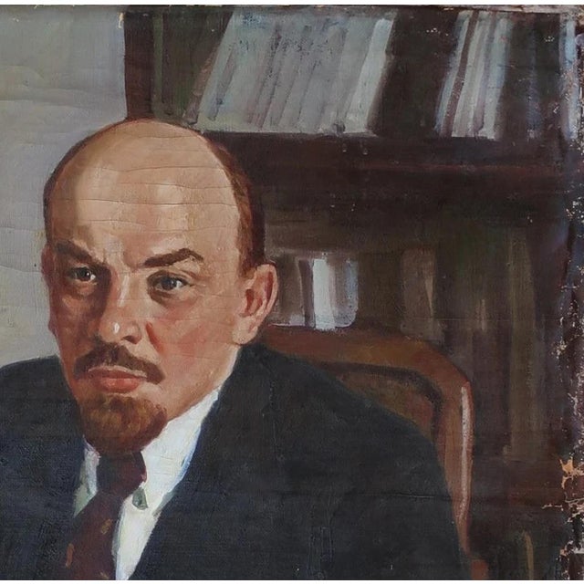 Realism 1970s Lenin Portrait Painting, Soviet Art, Ukrainian Artist Krizhevsky 90-90 For Sale - Image 3 of 6